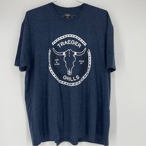 Traeger Longhorn Grills T Shirt Men's  Navy Heather Tee 3X New